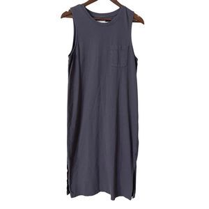 Pact 100% Organic Cotton Grey Side Slit Tank Maxi Dress size M